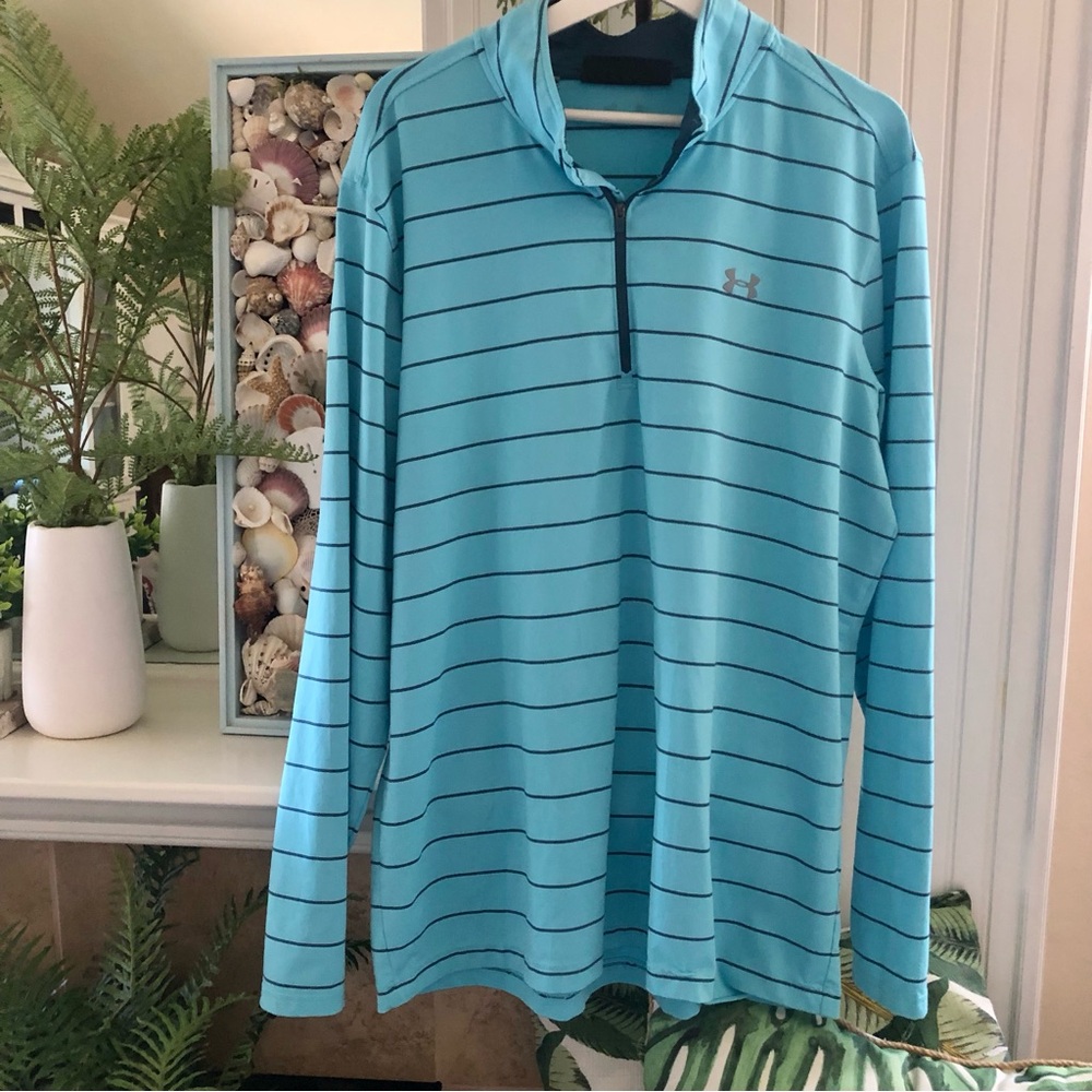 Men’s Under Armour LS Blue Stripe Shirt XL